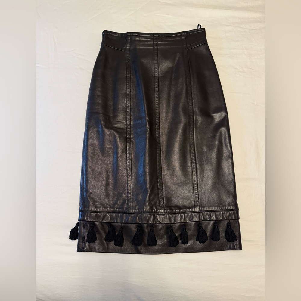 Vintage Escalade Genuine Leather Pencil Midi Skirt